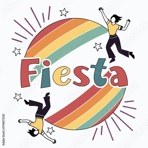 Celebrate fiesta with vibrant colors and joyful dancing illustration for party and event invitations design