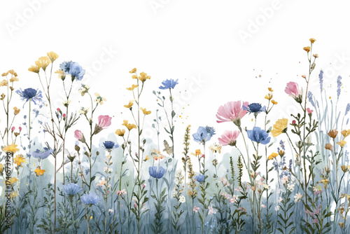Abstract spring floral background, vector illustration.