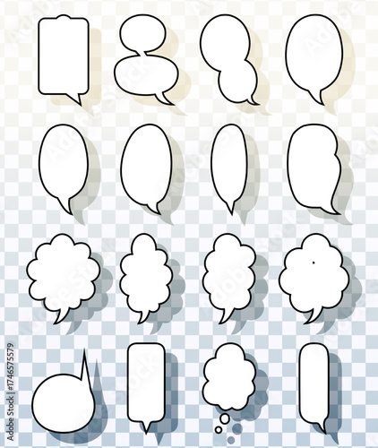 Vector Vertical Comic Balloons For Manga Webtoon And Chat Design