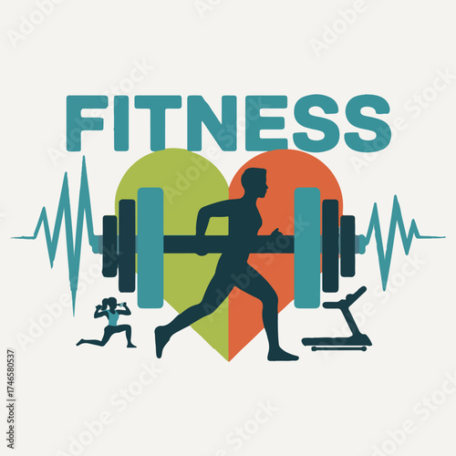 Gym and Fitness Icon – Exercise, Bodybuilding, and Healthy Lifestyle Symbol