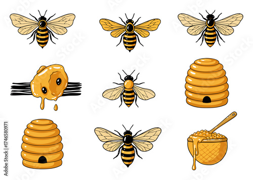Bee Hive Honeycomb Patterns & Icons | Vector Graphics