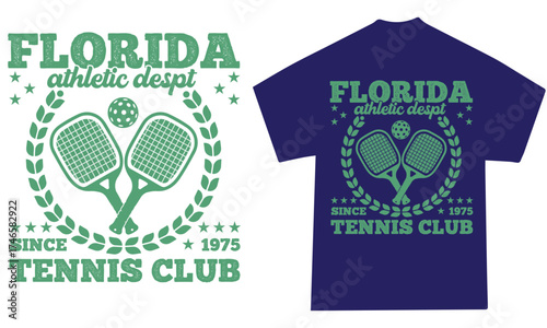 Classic Tennis Badge Vintage Athletic t shirt Design Retro Style Vector Illustration