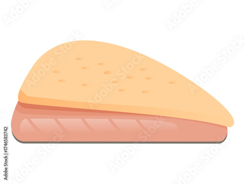 Chicken breast fillet vector in light tone, minimal food illustration for healthy diet and cooking concept.