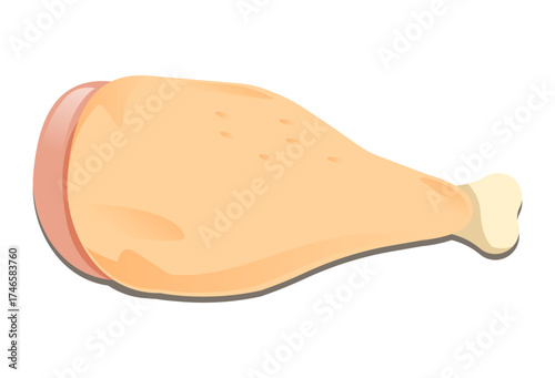 Chicken drumstick vector illustration in soft color style, perfect for meat, protein, or food product design.