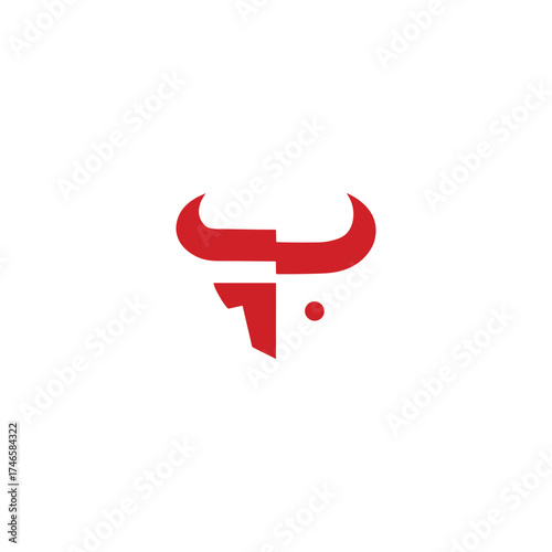 Free Download Abstract bull head logo with modern and minimal design symbolizing power strength and confidence perfect for business sports or finance brand identity - GFXLoad
