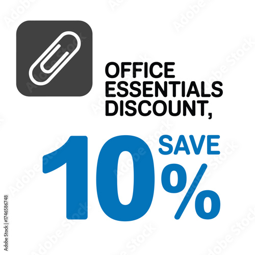Office essentials discount save 10 isolated on white background great deal for office supplies and stationery products for business