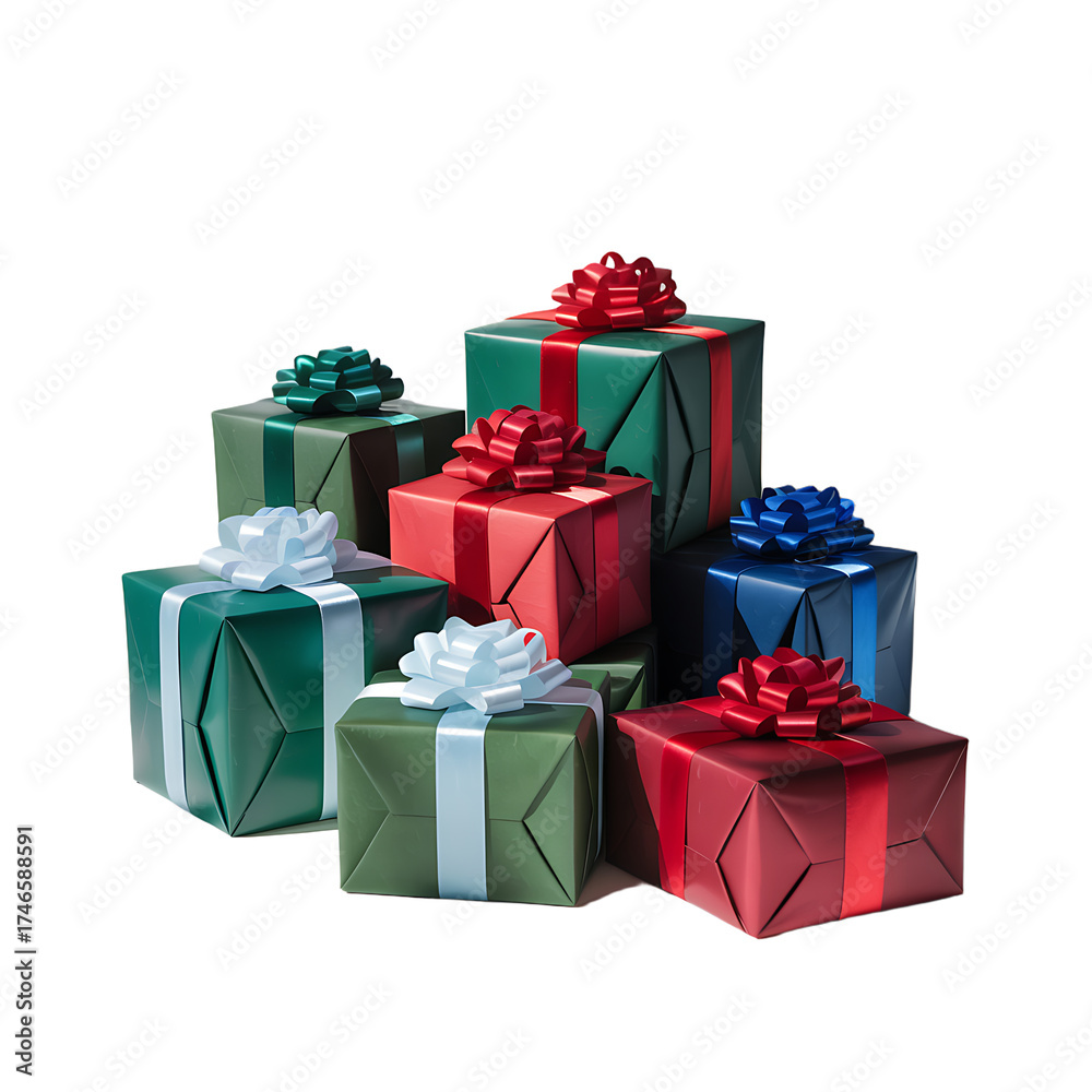 Obraz premium Gift boxes isolated on transparent background