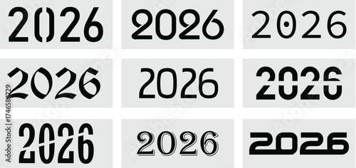 happy New Year 2026 number collection