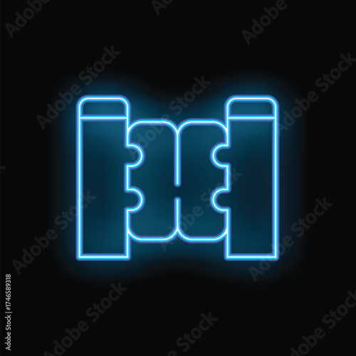Glowing neon line turnstile icon isolated on black background. Access control system. Concept of crowd control. Vector illustration