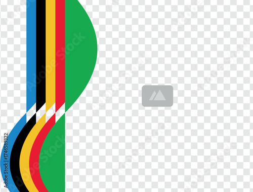 Abstract colored element on transparent layer.