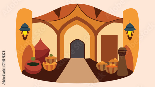 Traditional Middle Eastern Souq Interior

