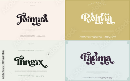 Elegant awesome alphabet letters font and number. unique serif font. Classic Lettering Minimal Fashion Designs. Typography fonts regular uppercase and lowercase. vector illustration