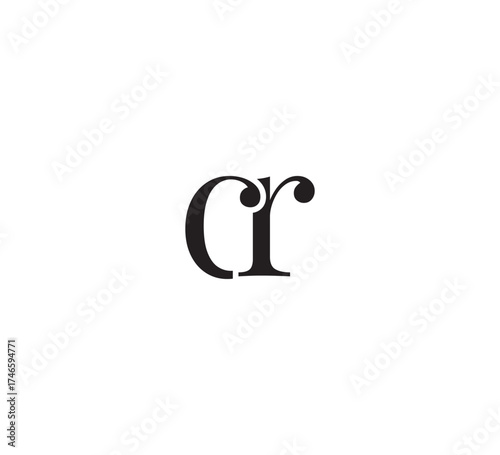 Elegant Serif Monogram Logo with Overlapping Initial Letters – Vintage and Modern Branding Design cr