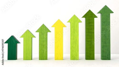 Green Gradient Arrows — Growth and Progress Concept