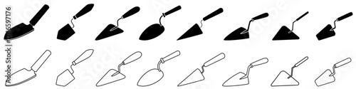 Trowel icon vector set. Putty knife illustration sign collection. spatula symbol or logo. 