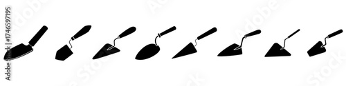 Trowel icon vector set. Putty knife illustration sign collection. spatula symbol or logo. 