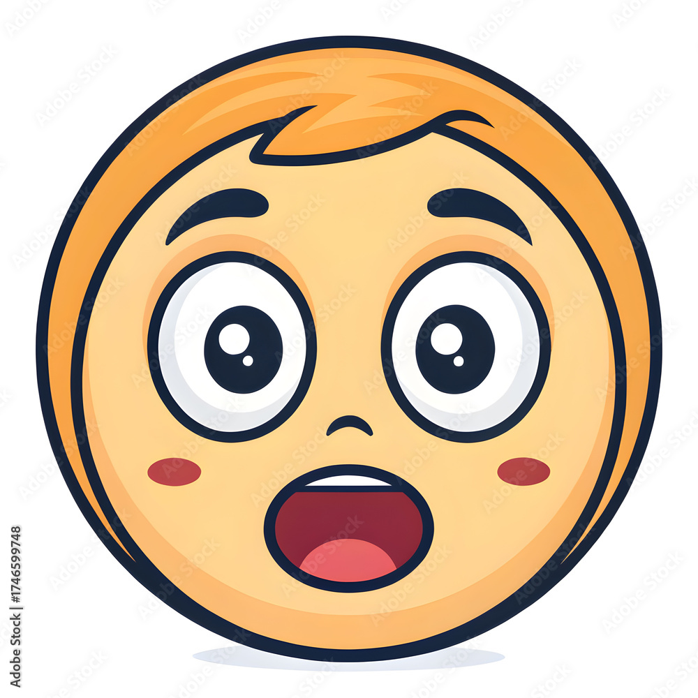 Fototapeta premium A 3D emoji icon with big, wide eyes and a shocking stare