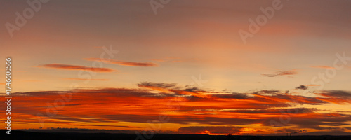 Colourful sunset landscape panorama