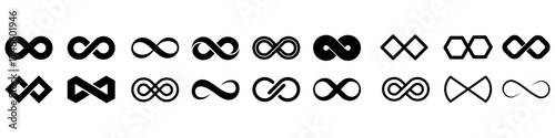 Infinity icon vector set. Mobius loop shape illustration sign collection. unlimited symbol. forever logo.