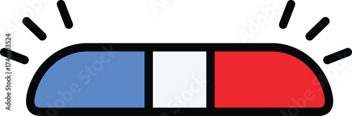 a colorful icon of a flashing emergency light bar