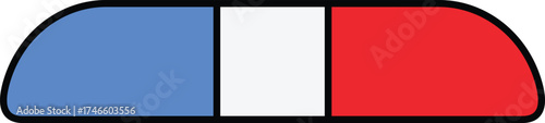 a colorful horizontal icon of an emergency light bar