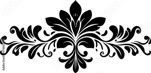 decorative damask style floral design element