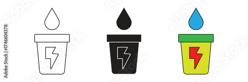 Electrical waste vector icon. Green electrical waste icon. Great for web, business and entertainment.