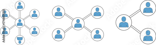 Collection of business network and team connection icons