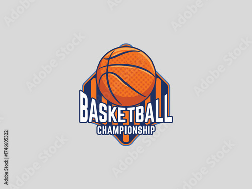 Basketball  logo design vector template 