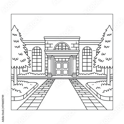 House Decorative Coloring Page | Beautiful decorative line art design created for coloring enthusiasts. Ideal for printable artwork, creative relaxation, and art therapy sessions.