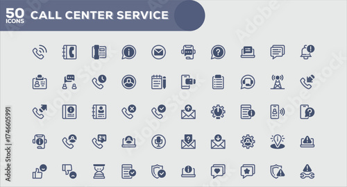 Call Center Service Comprehensive Flat Icons Bundle for Creative Visual Projects