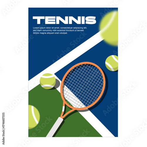 Sport Tennis Balls Design Poster for Social media or print poster campaign