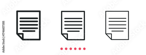 Document icon. Thin line icon vector
