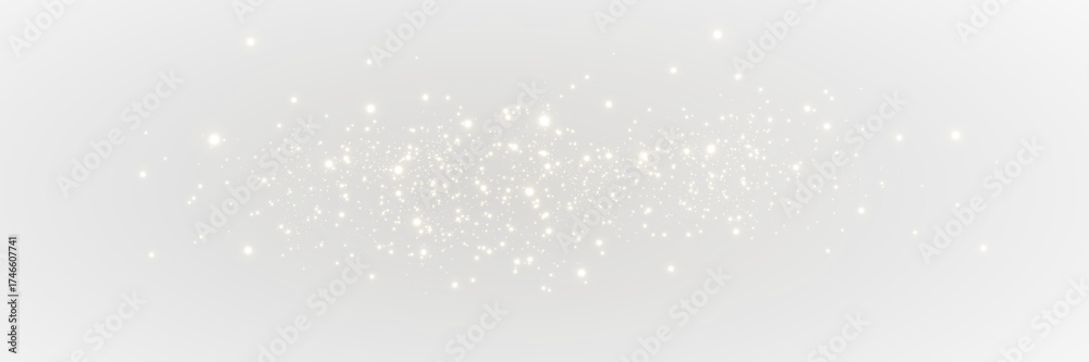 Fototapeta premium Bright golden sparkles and dust particles PNG on transparent background. Magical Christmas light effect with shining stars, glittering overlay, and radiant festive glow for holiday design and greeting