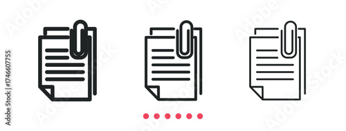 Attachment document icon. Thin line icon vector