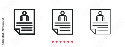 Document icon. Thin line icon vector