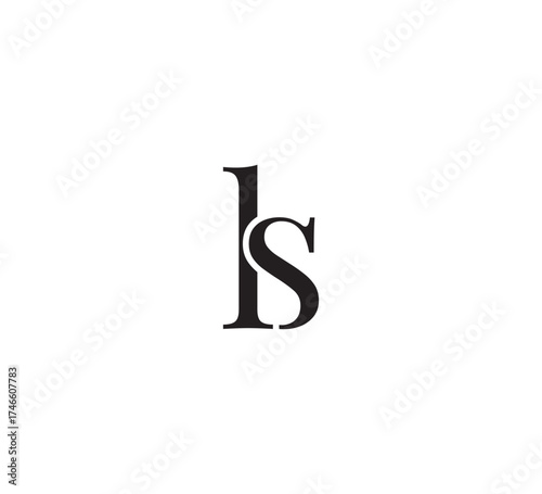Elegant Serif Monogram Logo with Overlapping Initial Letters – Vintage and Modern Branding Design ls