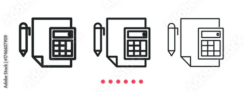 Document icon. Thin line icon vector