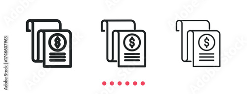 Bill icon. Thin line icon vector