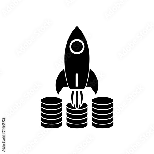 Rocket launching from coin stacks