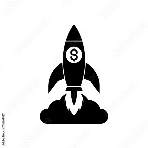 Rocket launching with dollar sign