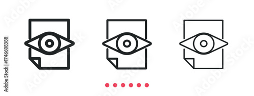 Document icon. Thin line icon vector