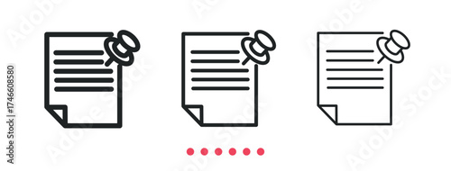 Document icon. Thin line icon vector