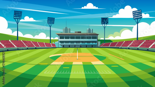 football field and stadium