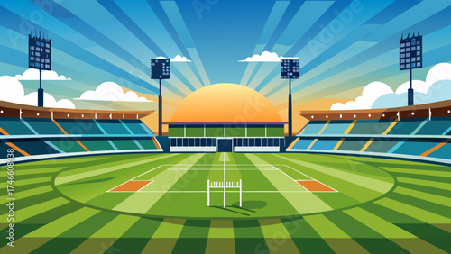 football field and stadium