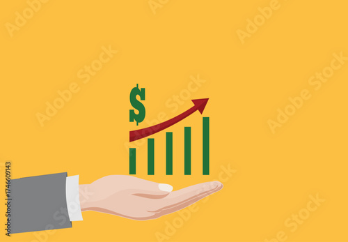 Profit analysis icon, earning growth