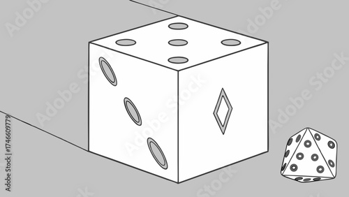 Perspective Dice Illustration.