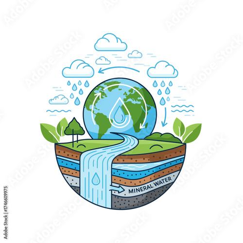 suistanability natural save water cycle process
