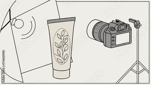 Product Photography Setup with Tube of Cream.