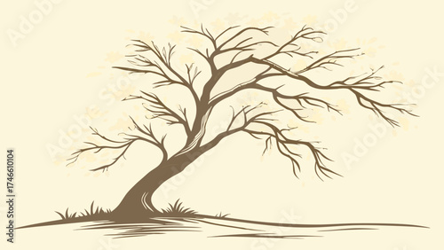 Elegant Autumnal Tree Silhouette.